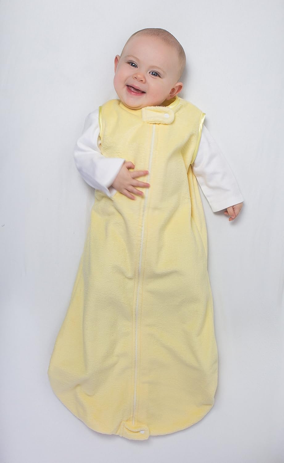 SwaddleDesigns Baby Velvet Sleeping Sack, Pastel Pink with Pink Trim, 12-18 Months, Wearable Blanket with 2-Way Zipper