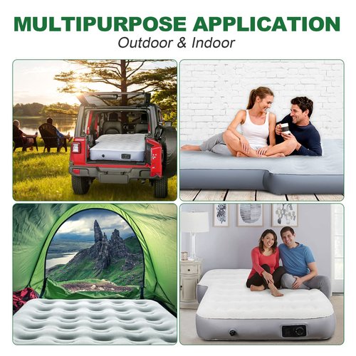 Sokeface 10inch Ultra Thick SUV Air Mattress Camping Bed with Built in Pump for 2 Persons