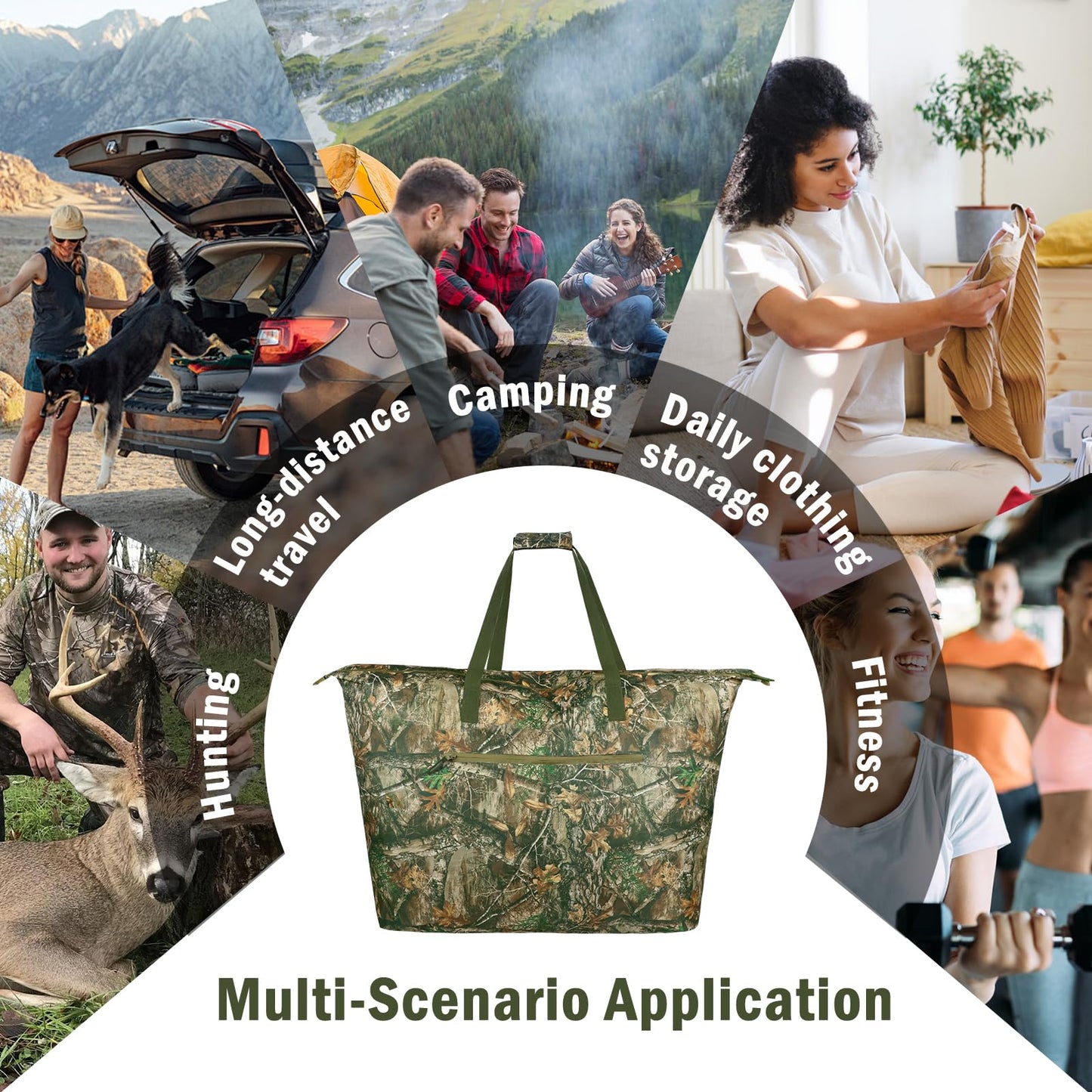 Extra Large Camouflage Scent Control Bag - 42 x 26 Inch Waterproof Smell Proof Bag for Hunting Clothes & Accessories