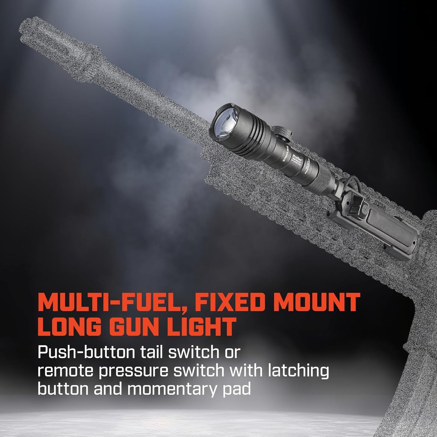 Streamlight 88058 ProTac Rail Mount 1 350-Lumen Multi-Fuel Weapon Light with CR123A Batteries and Remote Pressure Switch, Tail Switch, Clips, Black, Box