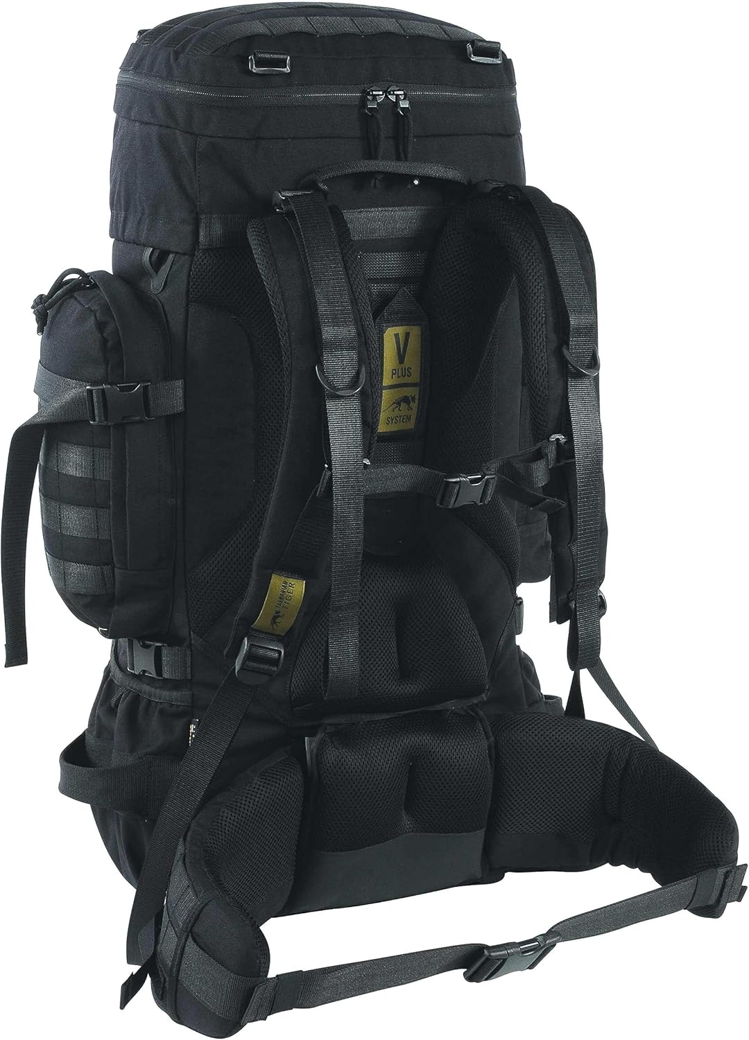 Tasmanian Tiger Raid Tactical Backpack MKIII - 52-Liter V2 Plus Carrying System with MOLLE System and Detachable Hip Strap, Black - 52 Liter