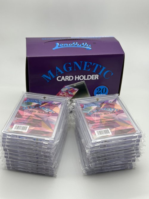 lenayuyu Pack of 20 One Touch Magnetic Card-Holders,35pt Magnetic Card Holder Cases 20ct,Sized to fit Standard Size Cards Storage and Display, Protect Sports Cards