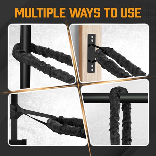 Yes4All Battle Rope with Protective Cover – Steel Anchor & Strap Included - Poly Dacron 2in - 30ft