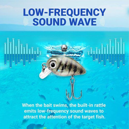 SHINETAO 5PCS Micro Crankbait Fishing Lures for Bass Trout Topwater Lures Kit Slow Sinking Sturdy Vib Set for Fishing Lovers Pocket Mini Lure Fishing Tackle Kits for Children