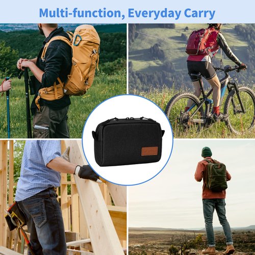 KENOBEE EDC Belt Pouch for Men Women, Water Resistant Heavy Duty Nylon Waist Pack Bag with YKK Zippers for Traveling, Hiking, Outdoors