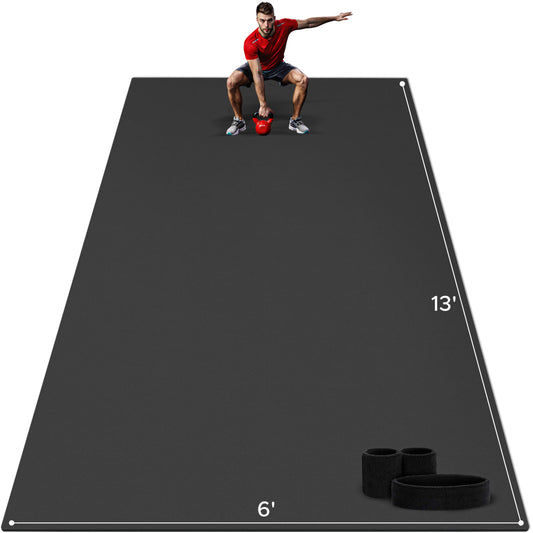 13'x6' Non Slip Extra Large Exercise Mat XL Mats For Home Workout Cardio Fitness Home Gym Mat Non-Toxic Thick Exercise Floor Mats