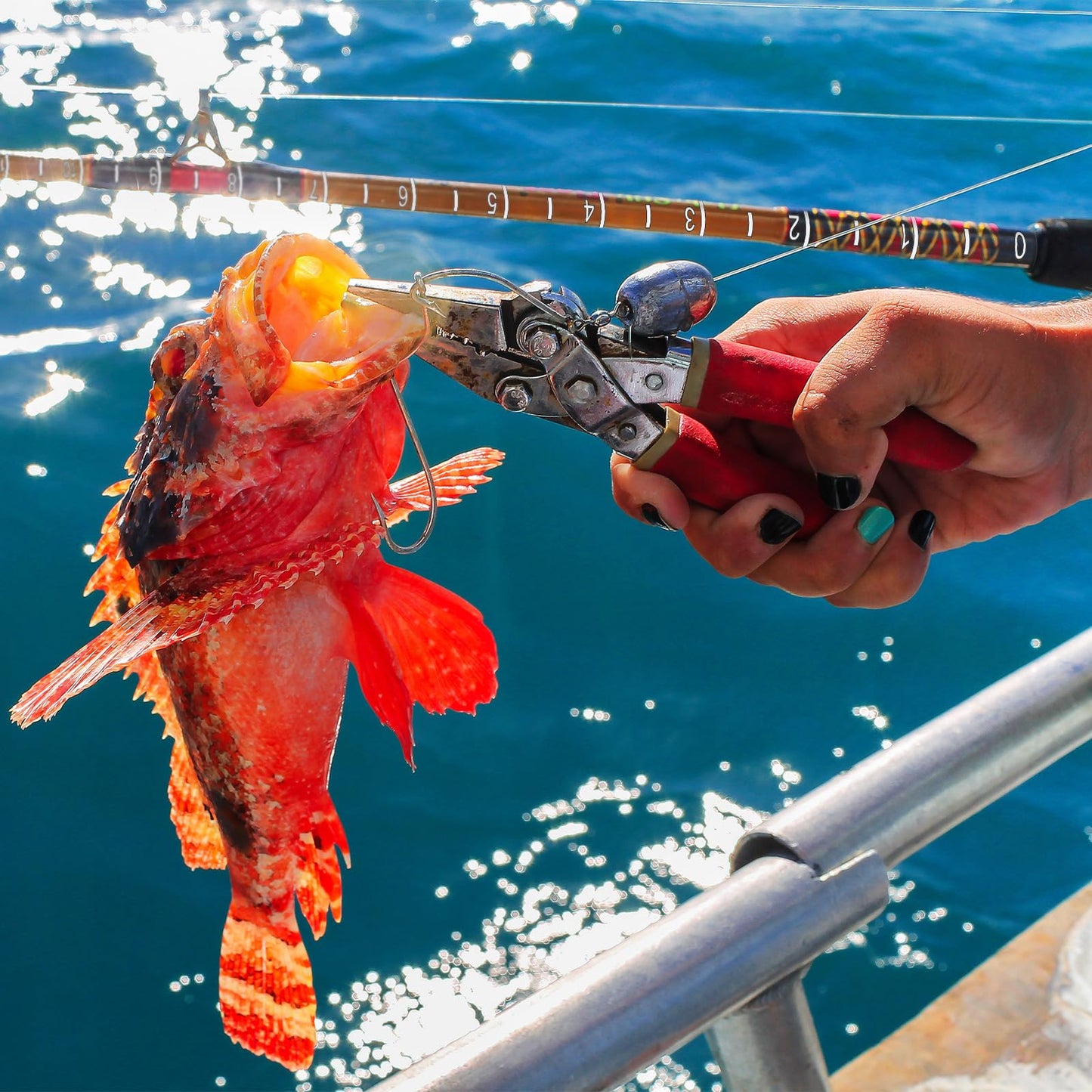 Affrolling 2 Pcs 36 Inch Fish Measuring Tape Stickers Waterproof Transparent Vinyl Fish Measuring Decal Adhesive Boat Ruler Clear Boat Accessories(White)