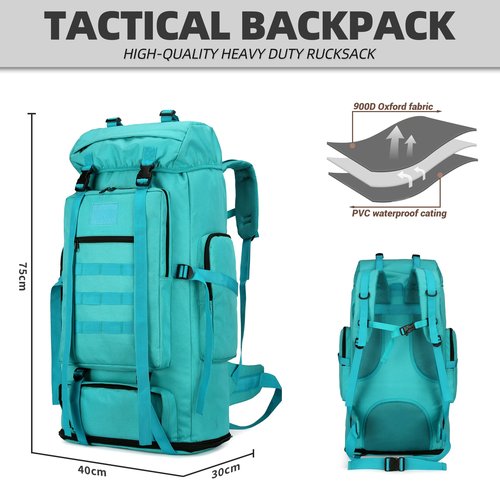 KXBUNQD 100L Hiking Camping Backpack Tactical Backpack for Men Large Survival Hunting Waterproof Backpack Molle Rucksack Military Camping Backpacking Daypack