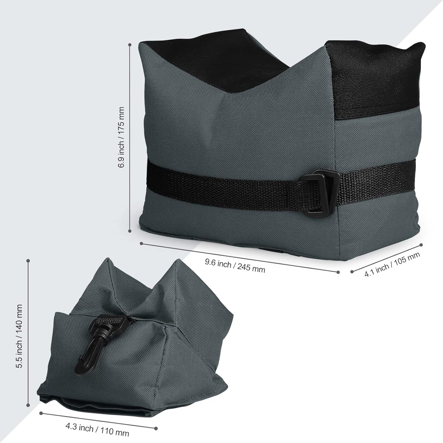 Twod Outdoor Shooting Rest Bags - Target Sports Bench Rest with Front & Rear Support SandBag Stand Holders for Gun Rifle Shooting Hunting Photography - Unfilled
