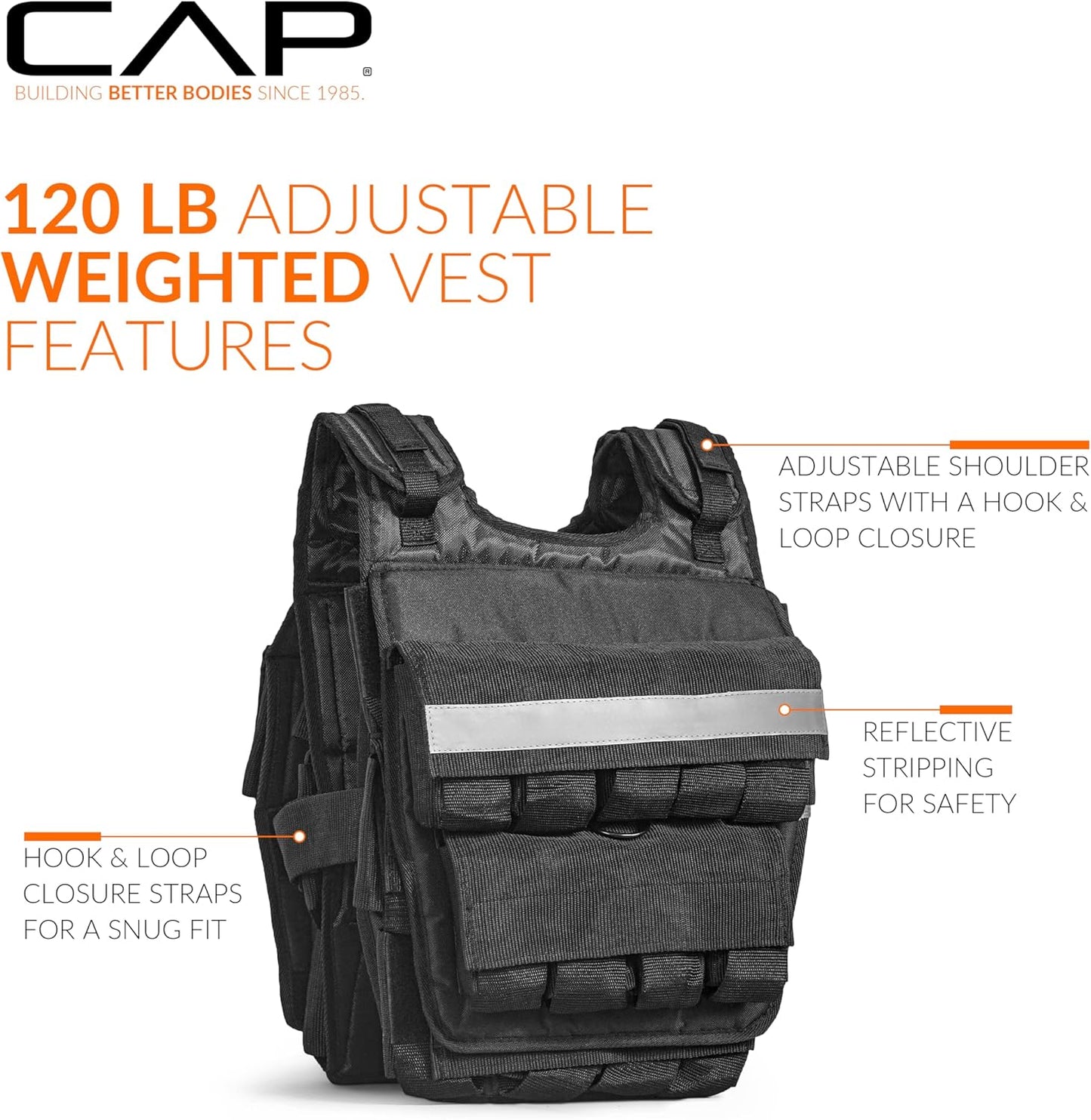 Adjustable Weighted Vest by CAP Barbell | Custom Fit for Enhanced Workouts