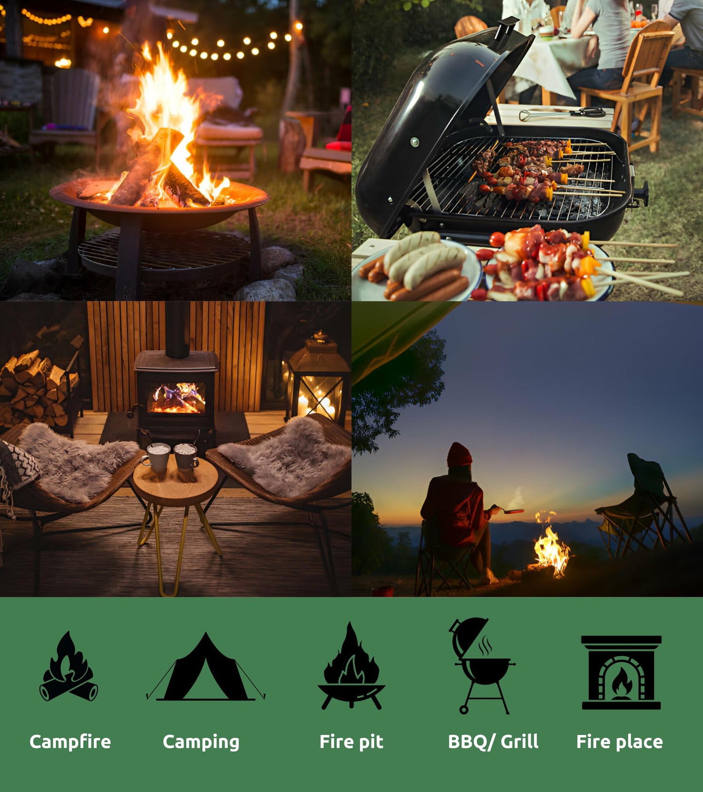 KAMVIVA Fire Starters for Fireplace, Made from Rice Straw and Food Grade Wax, Burn Up to 10 Minutes, 100 Squares Natural Firestarter for Campfire, Charcoal, Chimney, Fatwood, Wood Stove, Tumbleweed