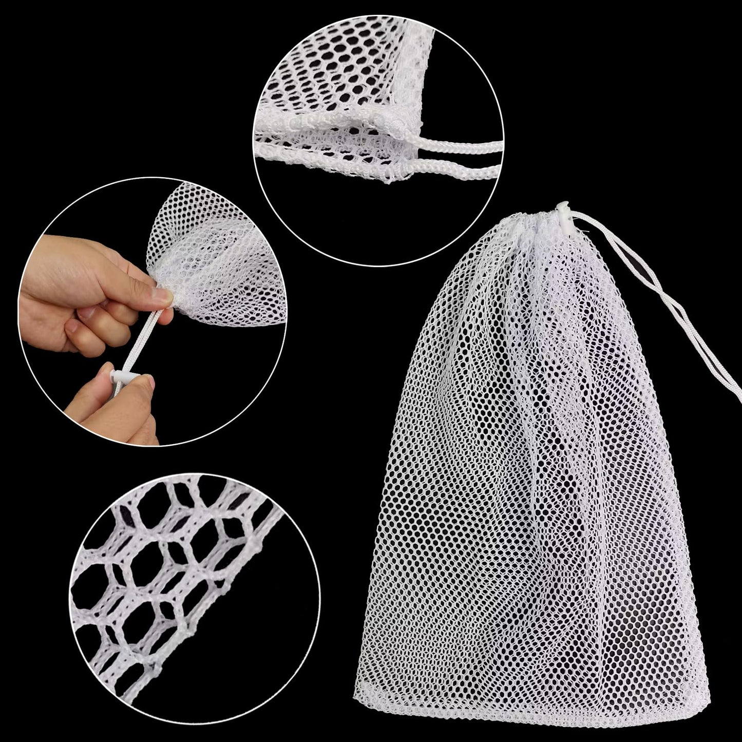 3 Pieces Shark Shooter Premium Nylon Mesh Chum Bag for Enhanced Fishing Attraction 12 x18 inch Chum Bag with Drawstring