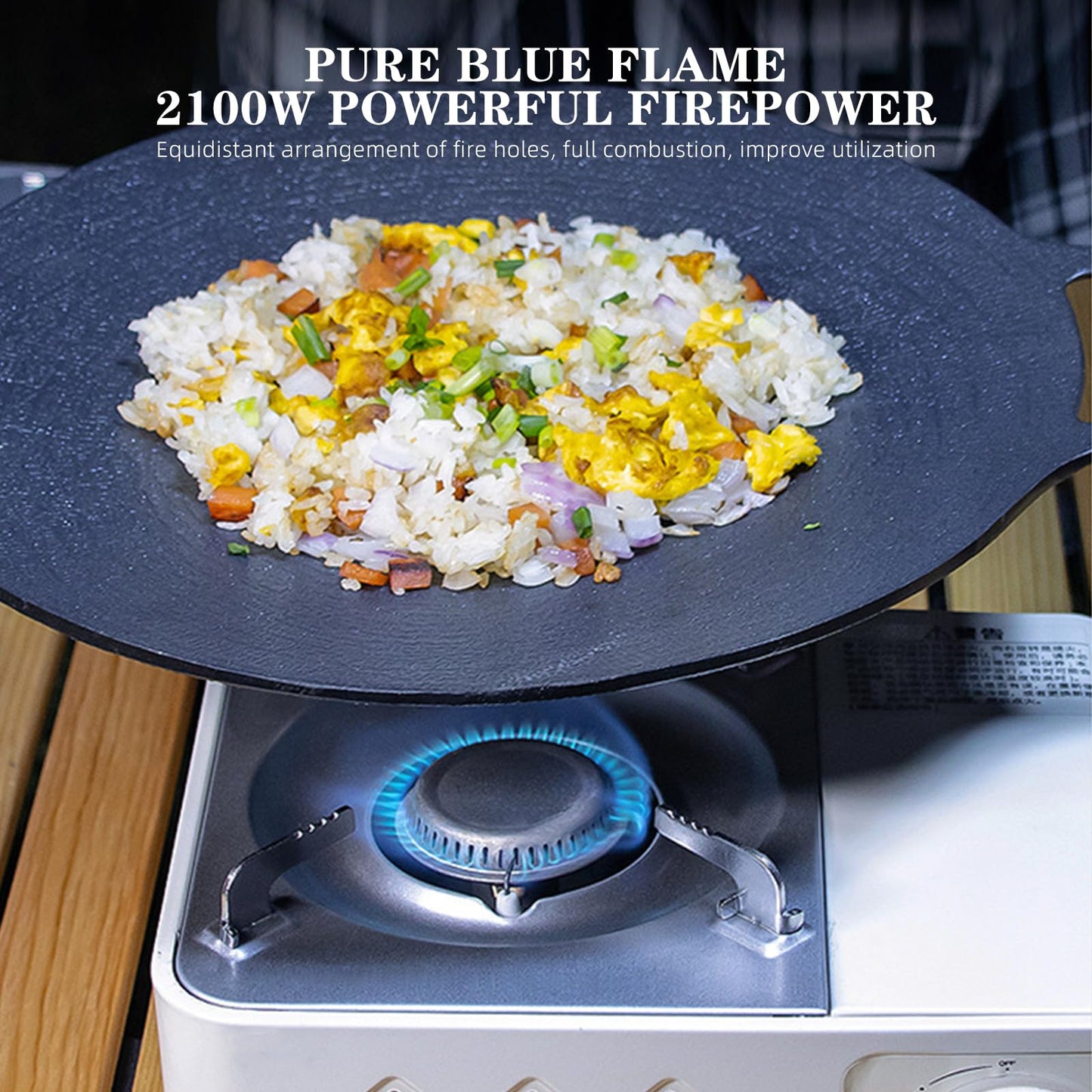 AIROKA Mini Cassette Stove, Portable Magnetic Butane Stove 2.1KW - Compact Camping Cooktop with Piezo Ignition & Multi-Stage Flame Control