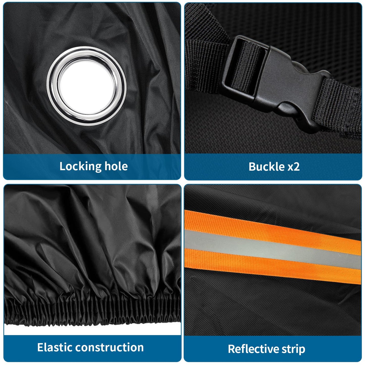 AKEfit Bike Cover, Waterproof Outdoor Bicycle Cover Rain UV Snow Proof with Anti-theft Lock Hole Outside Bike Storage Covers for Mountain Road Electric City Bike-XL for 1, 2 Bike