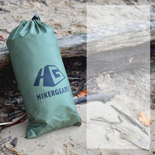 HIKERGEARS Camping Tarp 10x10 ft (3x3 m) Waterproof Lightweight Rain Fly - Backpacking, Hammock Shelter, Emergency Survival Tent, Durable, Compact All-Weather Cover
