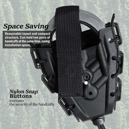 Molle Double Handcuff Pouch, Cuff Case for Duty Belt, Fit Handcuff Holder for Duty Belt and Handcuffs Holster