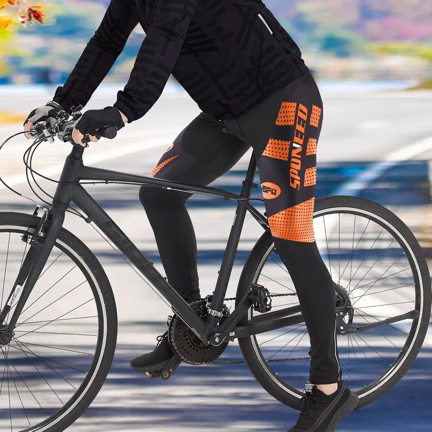 sponeed Men's Bicycle Pants 4D Padded Road Cycling Tights Leggings Outdoor Cyclist Riding Bike Wear