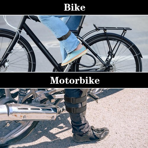 Sibba Bicycle Pant Leg Straps 6Pcs Adjustable Cycling Ankle Safety Band Multipurpose Black Braces Fastening Leg Foot Supports with Buckle for Riding Climbing Fishing Outdoor Sports (1.5”x15”)