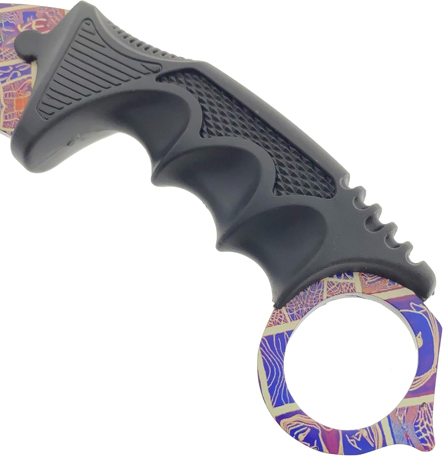 Falcon 7.5" CSGO Tactical Fixed Blade With ABS Sheath and Cord. For Collection, Gift, and Outdoors Camping Cut Ropes, Branches (Red Spider Web)