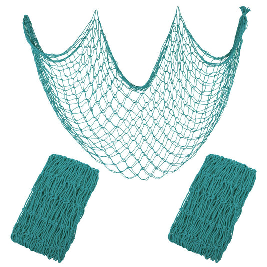 Decorative Fishing Net 80x40 Inch,YuanDe 2 Pack Large Aqua Picture Fish Net, Wall Photo Hanging Fishnet for Nautical Mermaid Pirate Ocean Themed Hawaii Beach Under The Sea Party Decorations