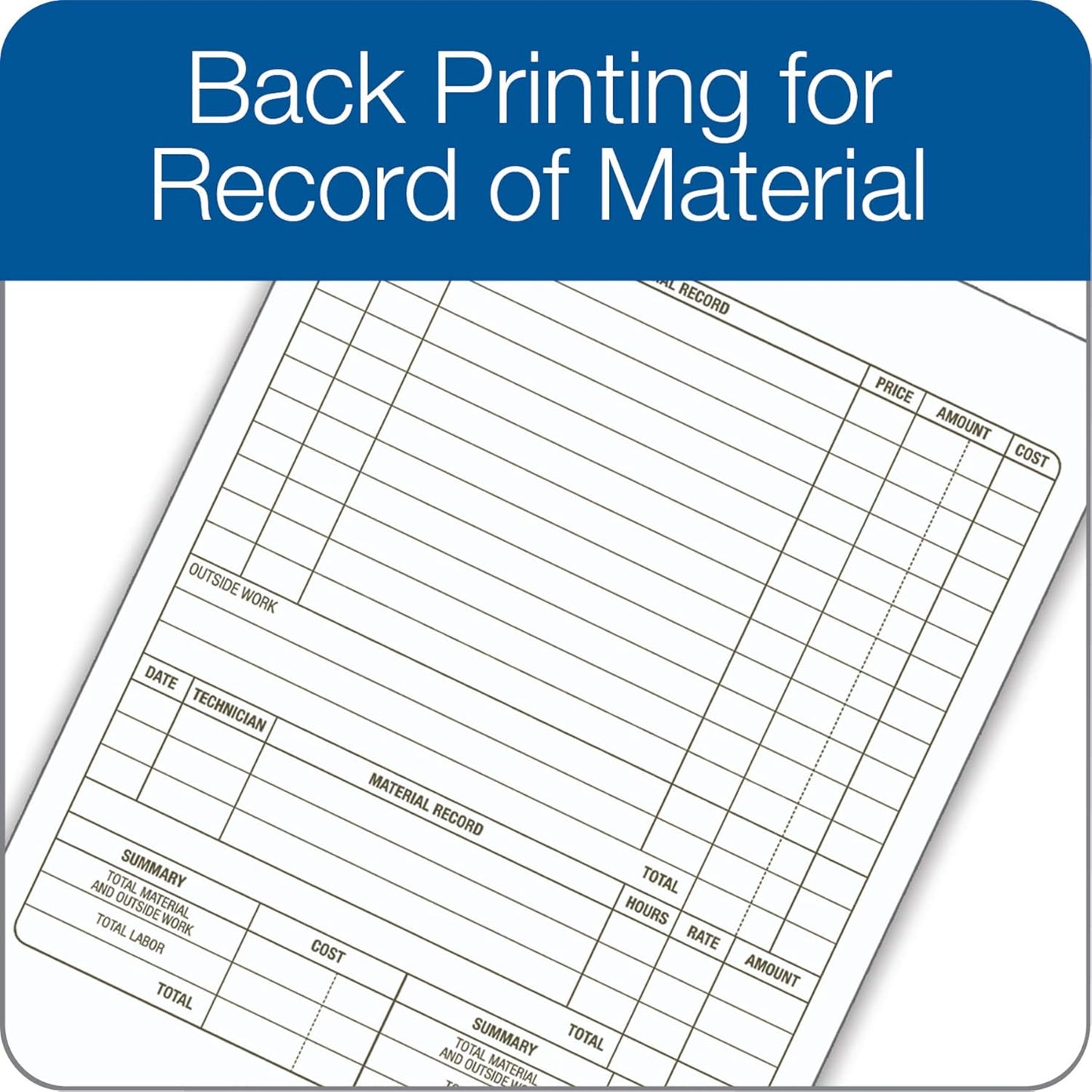 Adams Job Work Order Book, 3-Part Carbonless, White/Canary/White, 5-9/16 x 8-7/16 Inches, 33 Sets (T5868)