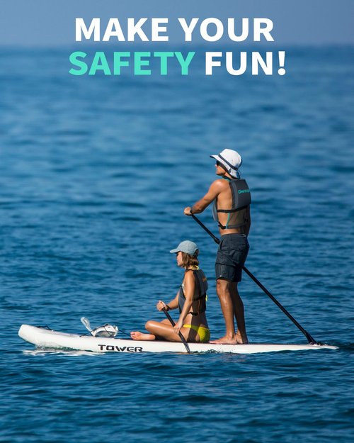 Owntop Swim Jackets Adult, Adjustable Safety Strap, Mens Womens Swim Vest Kayak, Buoyancy Float Vests for Fishing Swimming Stand-up Paddle (Gray-Green, XL/XXL)