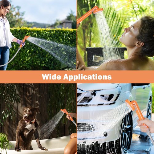 Cosy Life Portable Shower for Camping, Rechargeable Camping Shower Pump with 5 Gallons Collapsible Bucket & LED Light, Electric Outdoor Camp Shower Portable Shower Pump Camping Hiking (5.9 ft Hose)