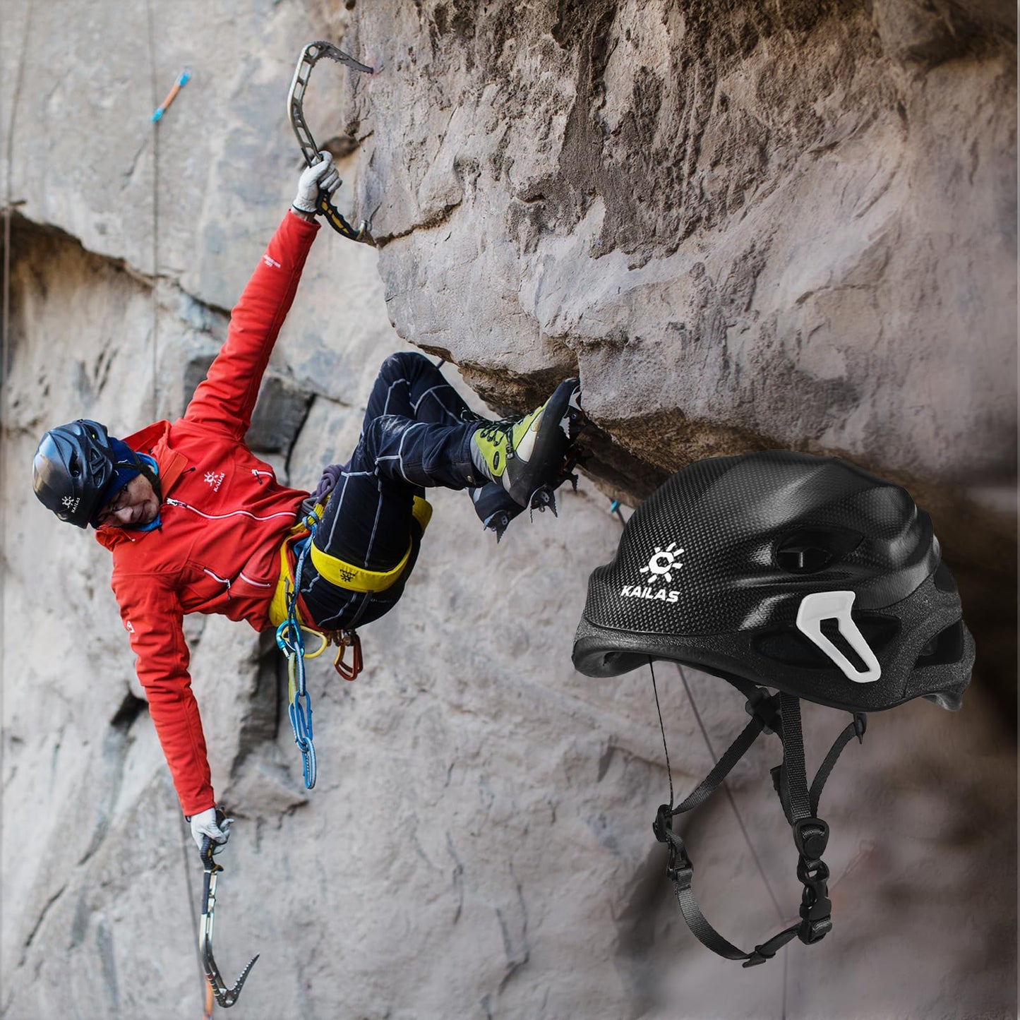 Kailas Rock Climbing Helmet Men Mountaineering Hiking Caving Helmet Adults Search Rescue Helmet Women Work Safety Helmet Black