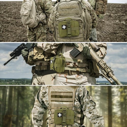 ZZY Tactical EMT Pouch, Upgrade IFAK Tear-Away First Aid Kit Tactical Small Belt First Aid Pouch Molle Medical Pouches for Travel, Outdoor Hiking, Hunting