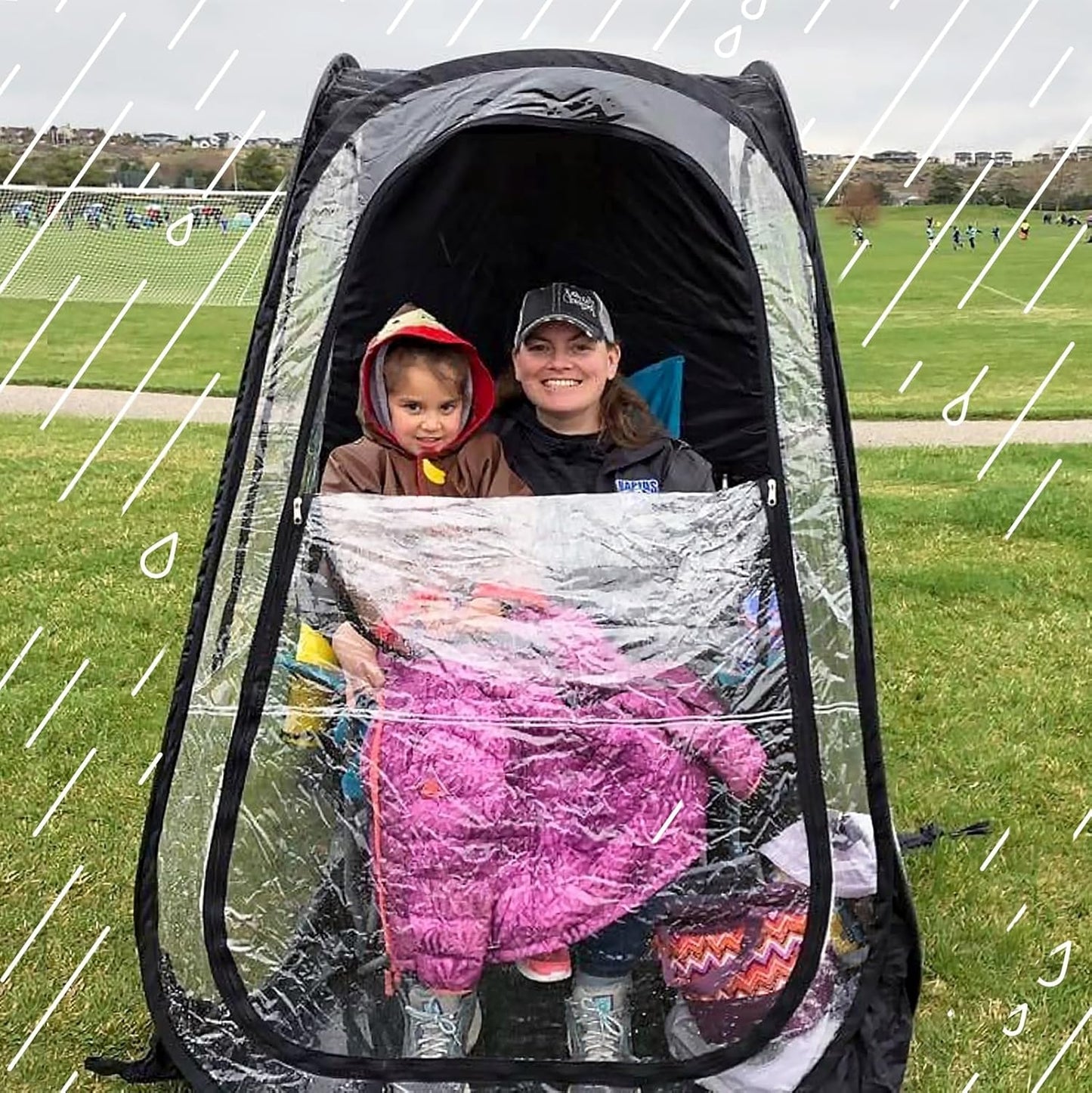WeatherPod® The Original Shark Tank OriginalPod™ Pop-Up Pod - Stay Warm, Dry, & Out of The Sun - Weather Pod for Rain & Wind - 1 Person Pod - Sports Pod for The Sideline - Easy Set Up & Tear Down