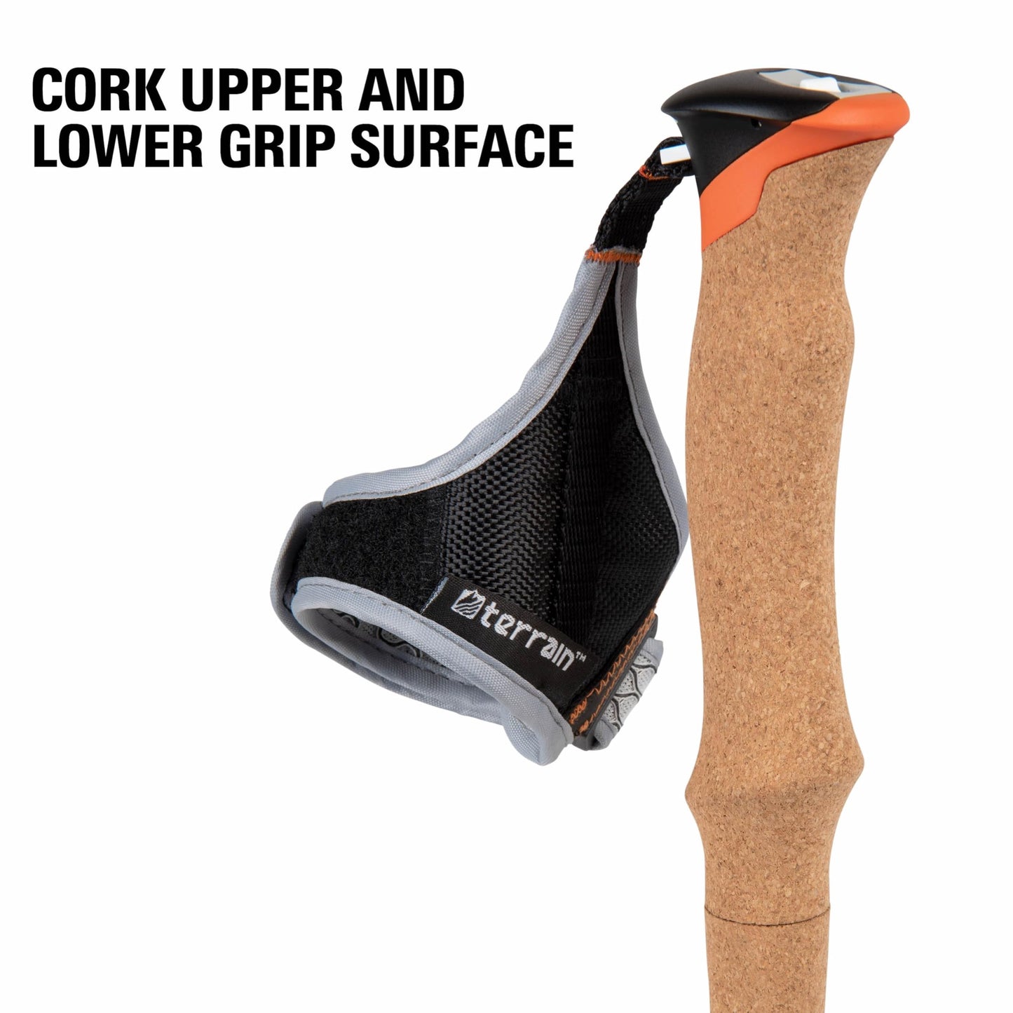 Terrain Alpha Vertex Carbon Trekking Poles, Walking and Hiking Sticks, Canyon Sunset