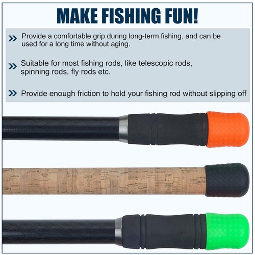 SILANON Fishing Rod Butt Cushion, Silicon Fishing Rod Butt Cap End Pole Seat Cushions Protector Pole Holder Accessory Black