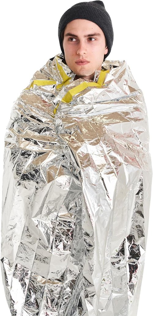 Coghlan's Thermal Blanket – Heavy-Duty Aluminum Foil with Polyethylene Backing, Reinforced Grommets, Windproof and Waterproof for Heat Retention, Emergency Signaling, Camping, and Outdoor Survival
