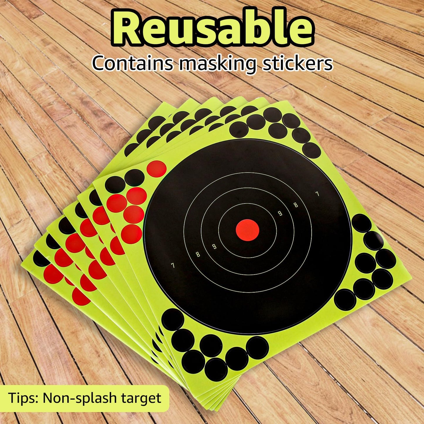 50PCS Self Adhesive Shooting Target, 12 Inch Paper Sticker Targets with Cover-up Patches, Paper Target for Gun, Pistol, Rifle, Bb Gun, Airsoft, Pellet Gun, Air Rifle