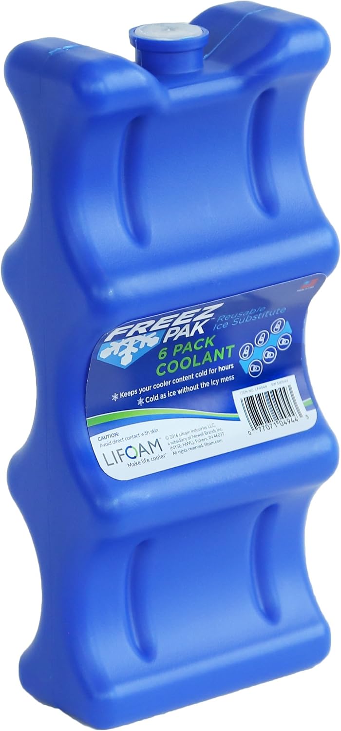 Freez Pak Hold 6 Can Soda Beer Coolant Reusable Ice Pack