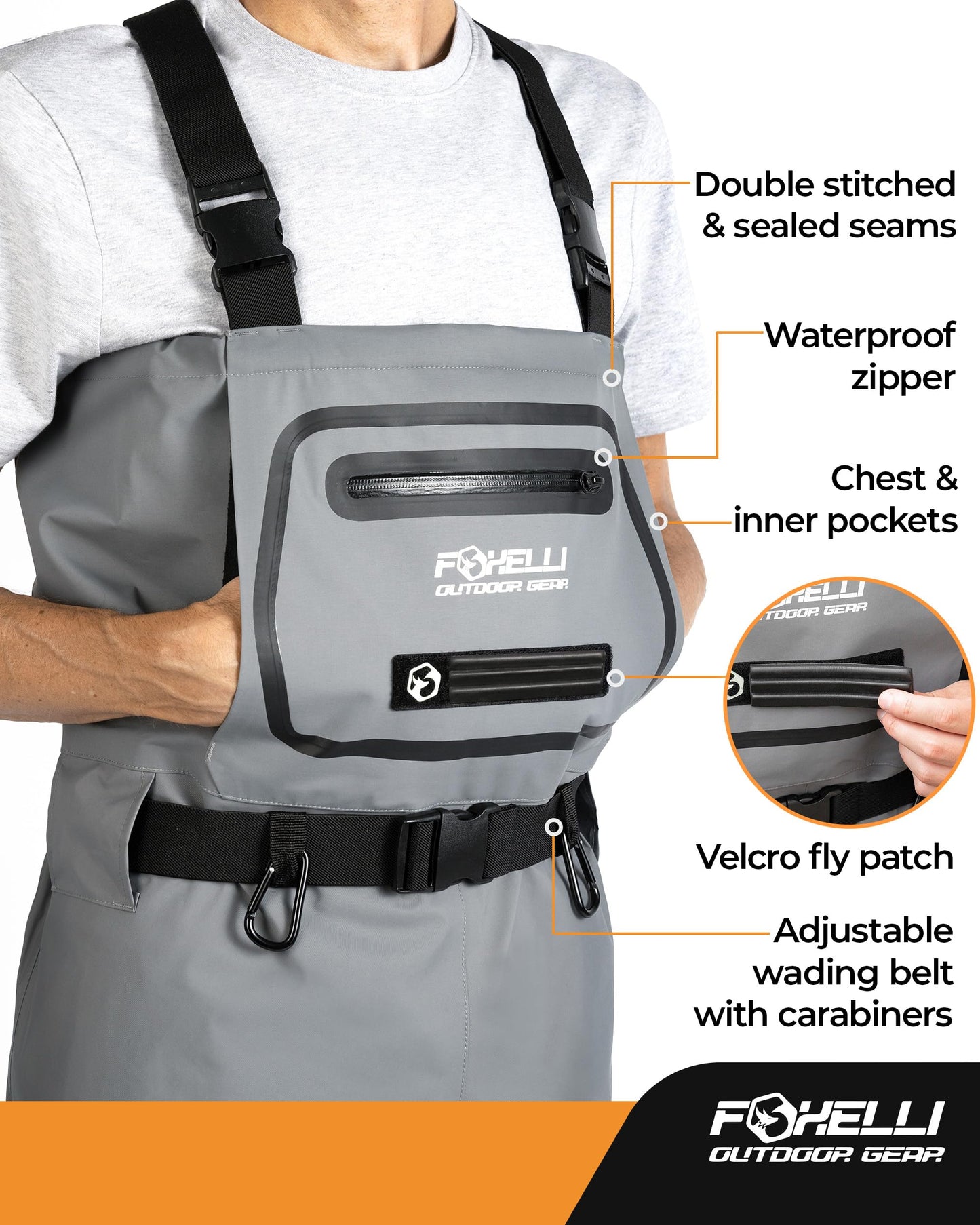 Foxelli Breathable Waders – Fly Fishing Stockingfoot Waders for Men and Women