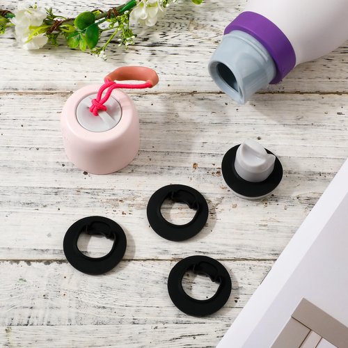 PEUTIER 4pcs Water Bottle Stopper Replacement for Owala FreeSip Twist 18oz 24oz, Water Bottle Top Lid Gasket for Owala FreeSip Twist Series Bottle Stopper Seal Part Accessories, BPA-Free(Black)