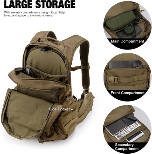 Mardingtop 35L Tactical Backpacks Molle Hiking daypacks for Camping Hiking Military Traveling Motorcycle
