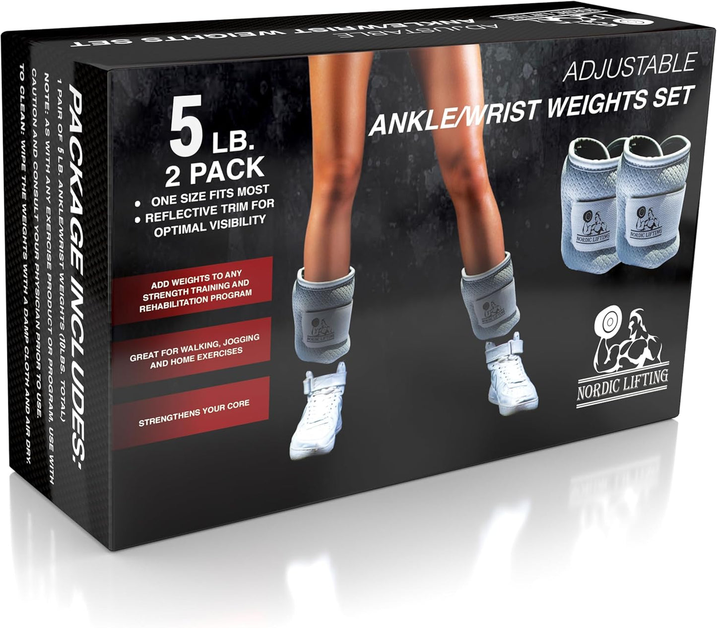 Ankle/Wrist Weights (1 Pair) for Women, Men and Kids - Fully Adjustable Weight for Arm, Hand & Leg - Best for Walking, Jogging, Gymnastics, Aerobics - 1 Year Warranty