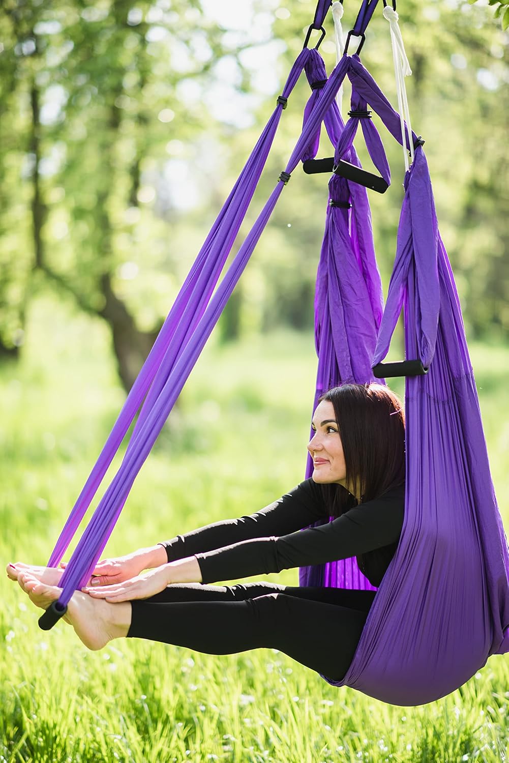 Aerial Yoga Swing Set - Hammock Hanging Swing - Sling Inversion Fly Kit - Antigravity Yoga Sling - Suspension Trapeze