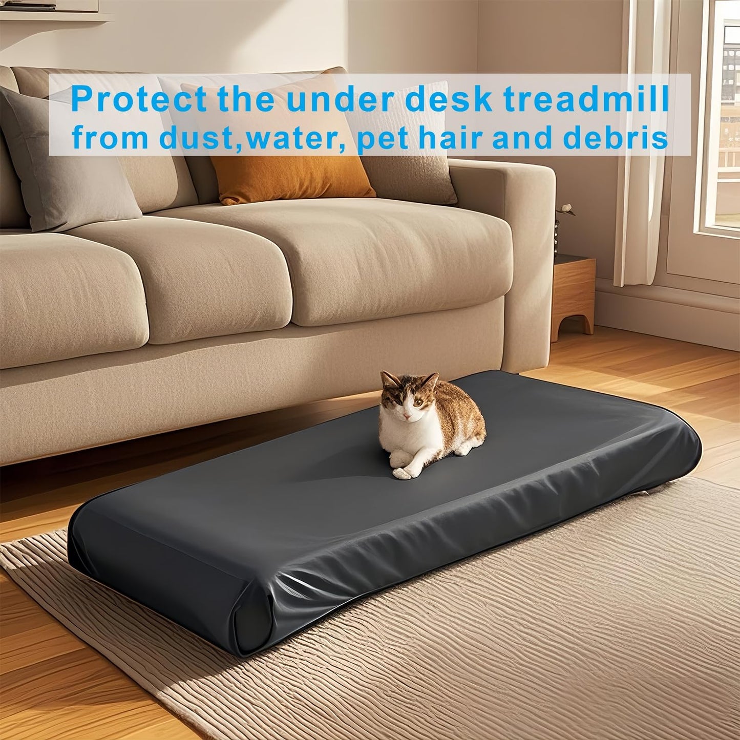 VeyoStories Walking Pad Dust Cover, Under Desk Treadmill Cover - Waterproof & Dustproof, Stretchy Dust Protector for 48" - 50" Walking Pad Under Desk Treadmill, Portable Folding Small Treadmill Cover.