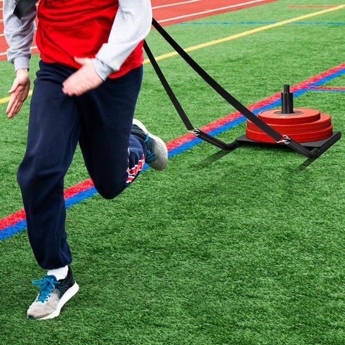 PLAYAPUT Weight Sled, Workout Sled, Adjustable Shoulder Straps Weight Sleds for Training,Sled Push Gym Equipment for Strength, Power, Speed Training Suitable for 1" & 2" Weight Plate