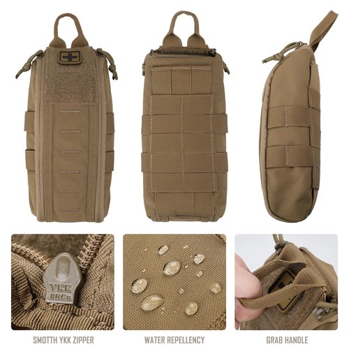 LIVANS Molle First Aid IFAK Pouch, Medical Bag Molle Medical Pouch Tactical Medical EMT Kit Empty Molle Med Kit Quick Release Handle Small Portable Everyday Carry Survival Bag with Cross Patch