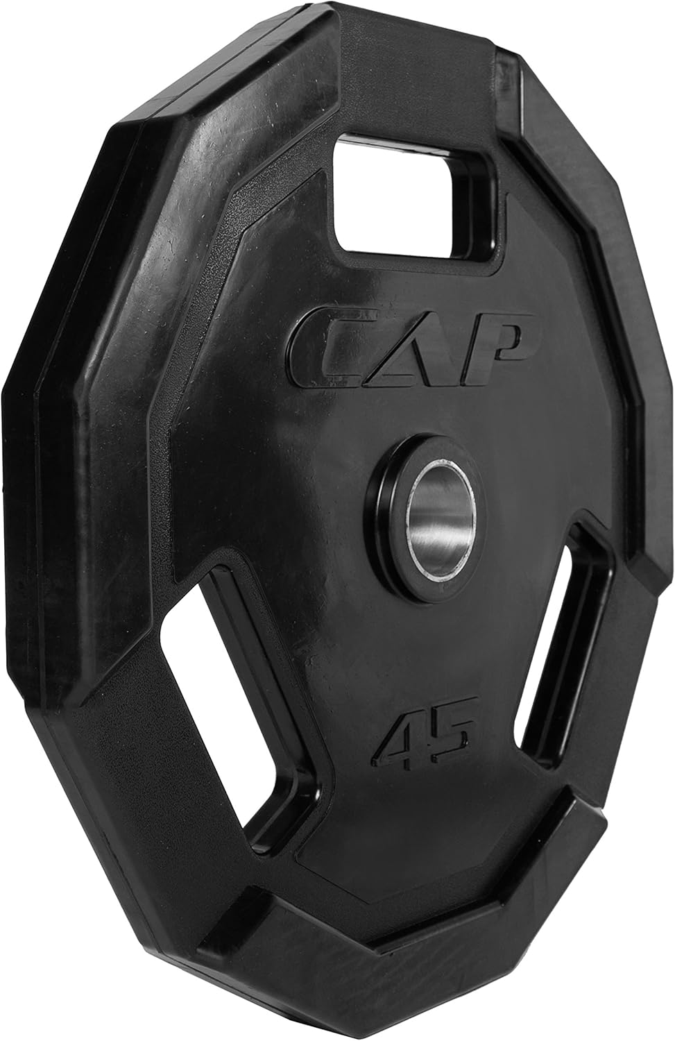 CAP Barbell 12-Sided Rubber Olympic Grip Weight Plates, Black | Multiple Sizes