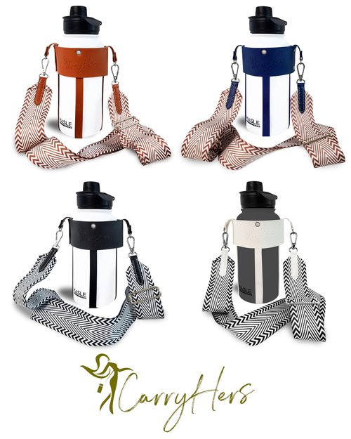 CarryHers Women's Bottle Sling - Water Bottle Carrier with Wide Mouth - for 30 oz to 40 oz Tumbler - whilst Walking