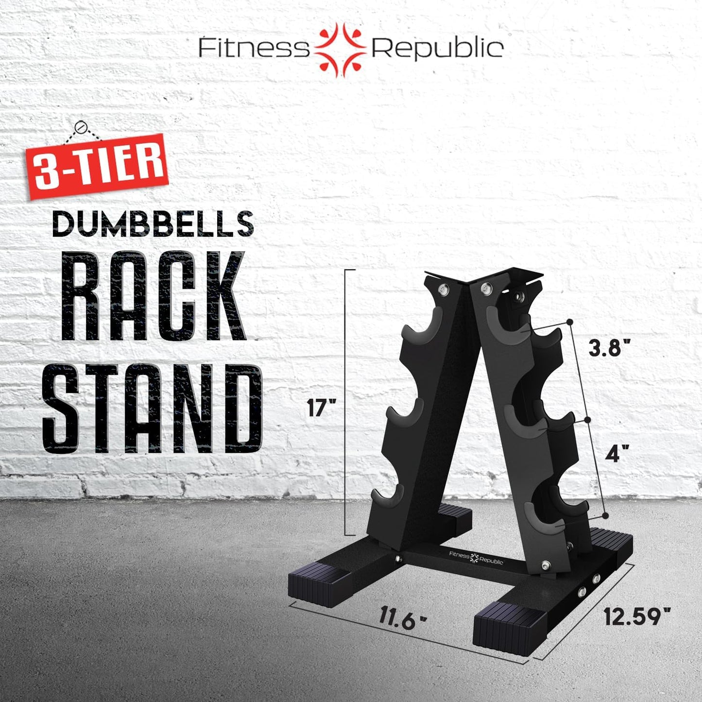 Neoprene Dumbbell Storage Rack - 2.0MM Steel Organizer for Home Gym - Easy Assembly