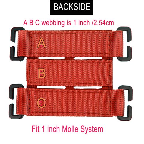 TAXATM Molle Patch Panel with Laser Cutting Loop, Molle Patch Display Holder for Backpack ，Mini Patch Board Include American Flag Patch (2 pcs Red)1