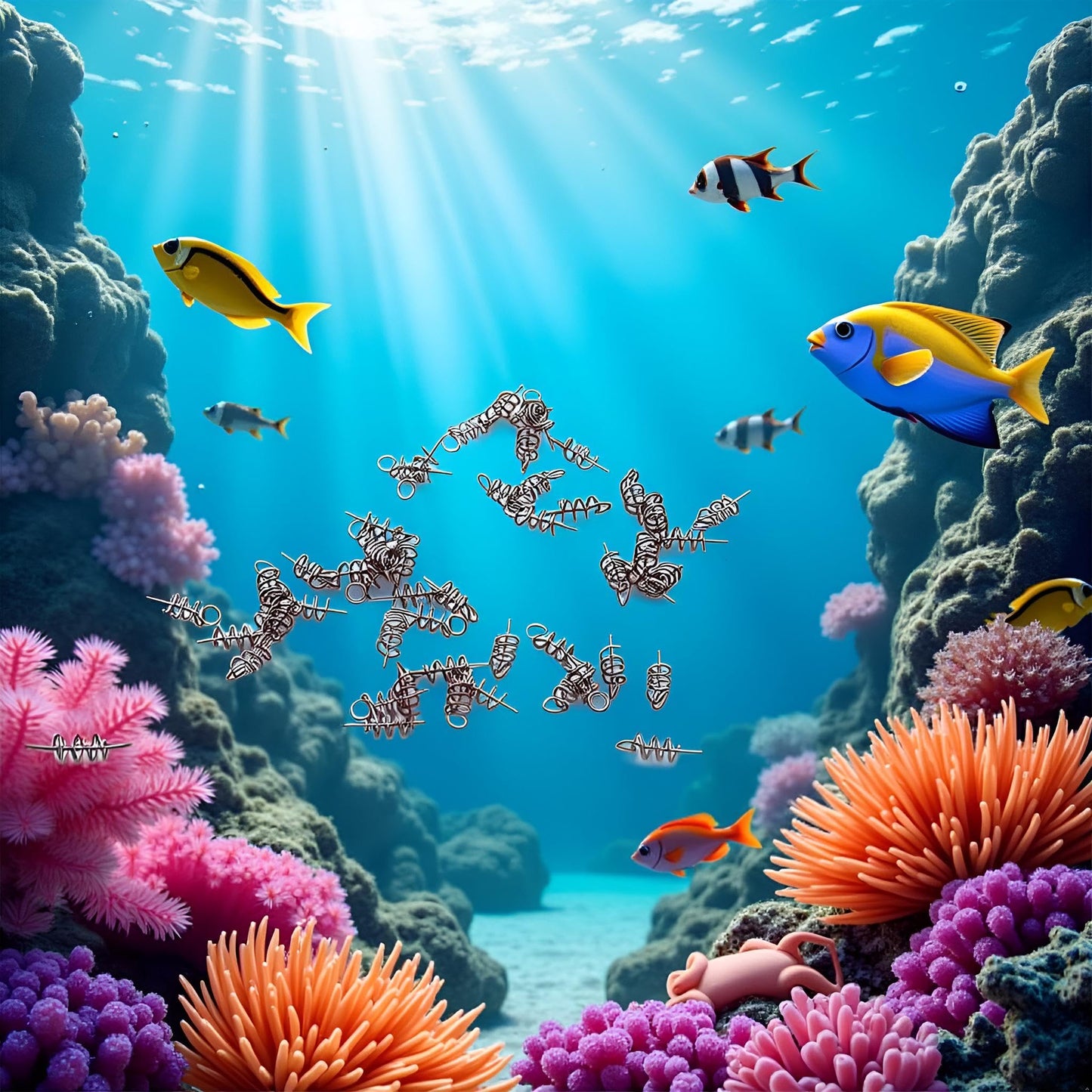 50pcs Fishing Hook Centering Pin Spring Twist Lock for Soft Lure Bait Worm Crank Terminal Tackle and Accessories