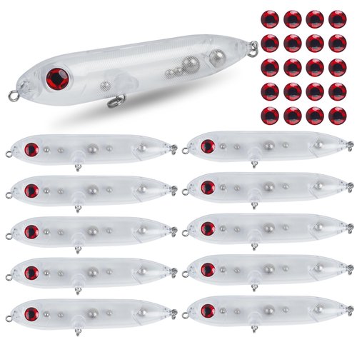 Demon Dragon Catfish Floats Catfish Rattling Line Float Lure Catfishing Spook Rattle Peg Floats for Santee Rig Fishing Unpainted Blank Lures 4inch-10 Pack