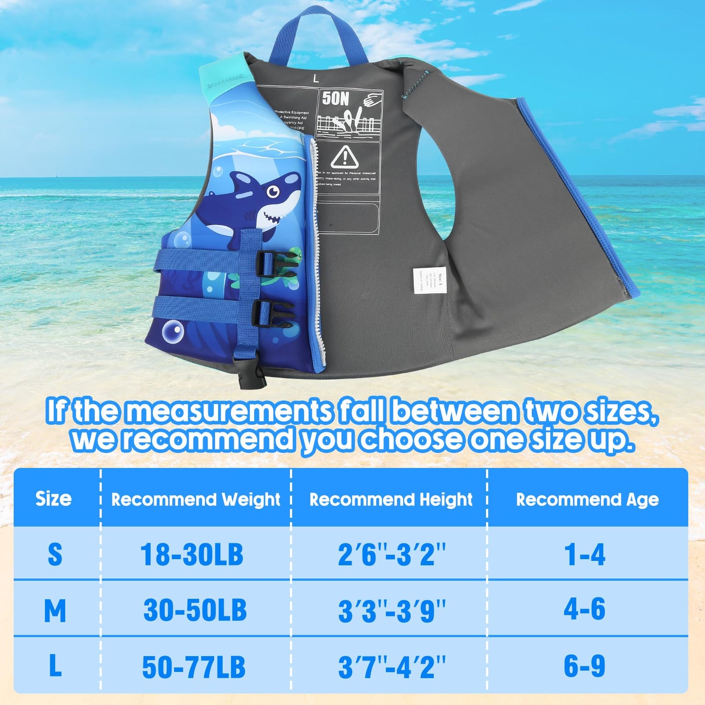 Toddler Swim Vest, Kids Swimming Floaties Jacket for 20-30-40-50 lbs Girls Boys for Boating, Pool, Beach, Learn to Swim